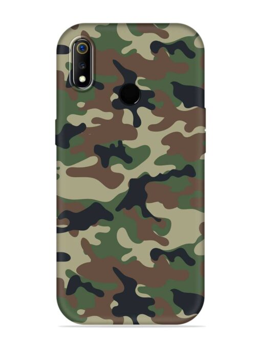 Army Military Camouflage Dark Green Embossed Soft Silicone Case for Realme 3I Zapvi