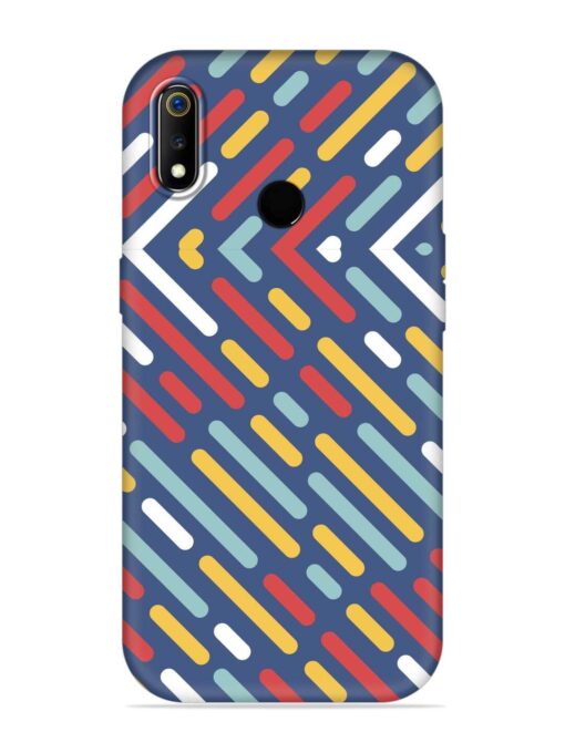 Colored Lines Embossed Soft Silicone Case for Realme 3I Zapvi