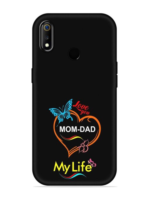 Love You Mom Dad Embossed Soft Silicone Case for Realme 3I Zapvi