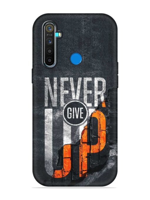 Never Give Up Embossed Soft Silicone Case for Realme 5 Pro Zapvi