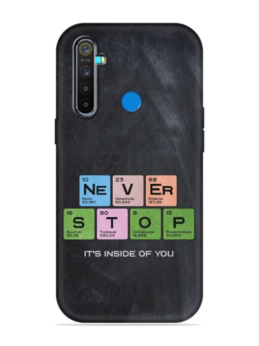 Never Stop It'S Inside Of You Embossed Soft Silicone Case for Realme 5 Pro Zapvi