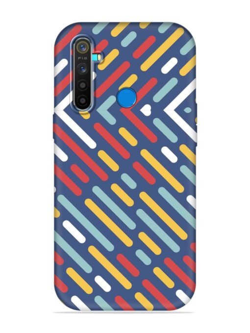 Colored Lines Embossed Soft Silicone Case for Realme 5 Pro Zapvi