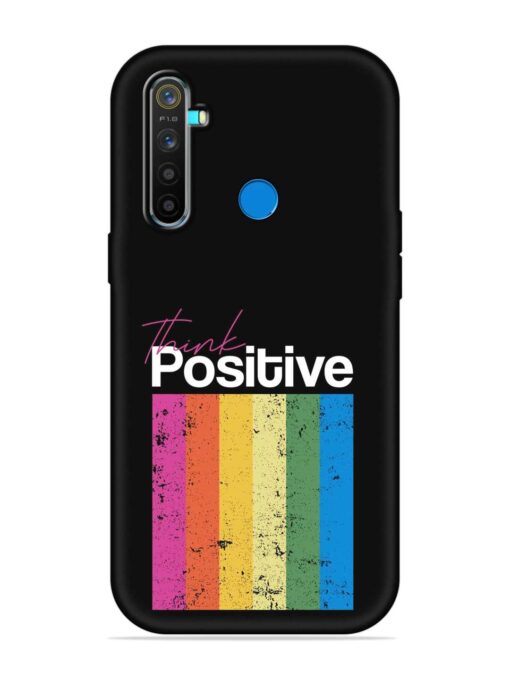 Think Positive Typography Embossed Soft Silicone Case for Realme 5 Pro Zapvi