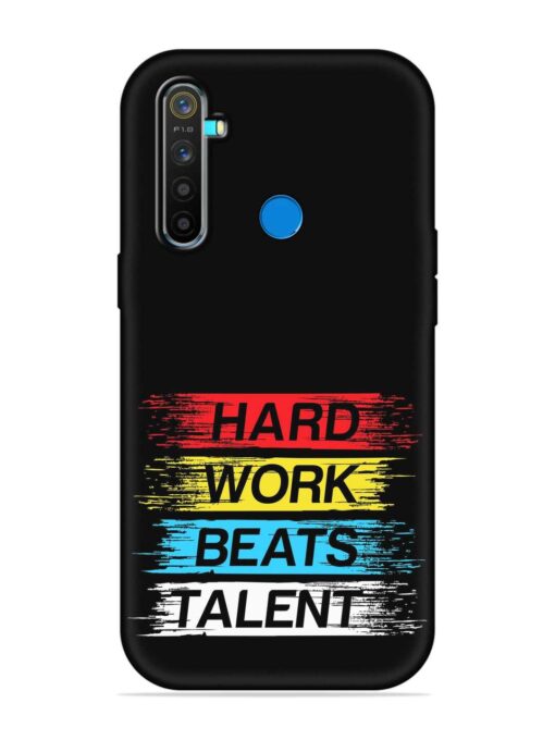 Hard Work Beats Embossed Soft Silicone Case for Realme 5 Pro Zapvi