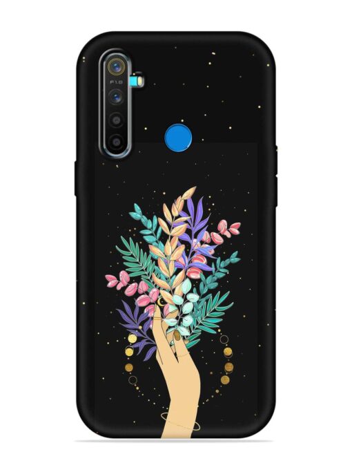 Flower On Hand Embossed Soft Silicone Case for Realme 5 Pro Zapvi