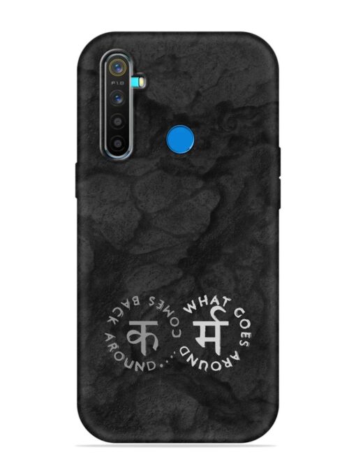 Karma Hindi Word Embossed Soft Silicone Case for Realme 5 Pro Zapvi