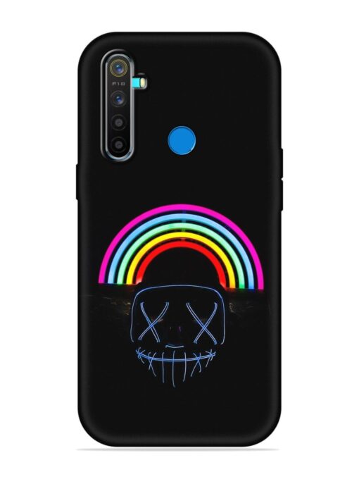 Mask Rainbow Embossed Soft Silicone Case for Realme 5 Pro Zapvi