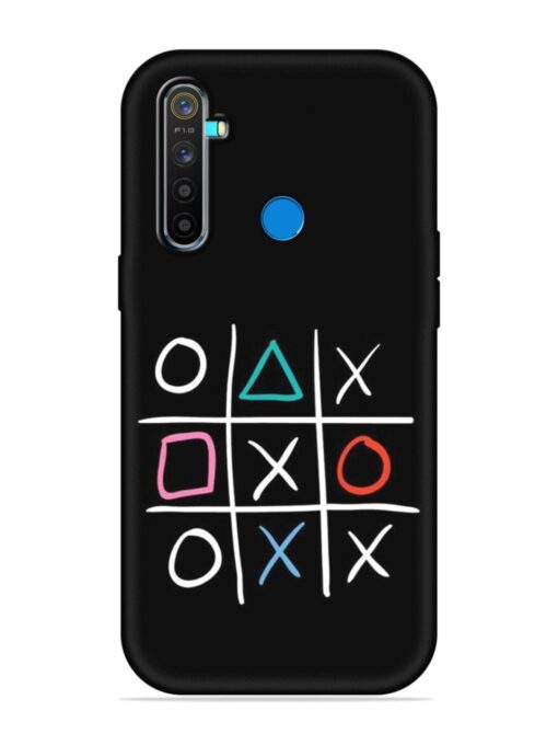 Super Neon Tic-Tac-Toe Embossed Soft Silicone Case for Realme 5 Pro Zapvi