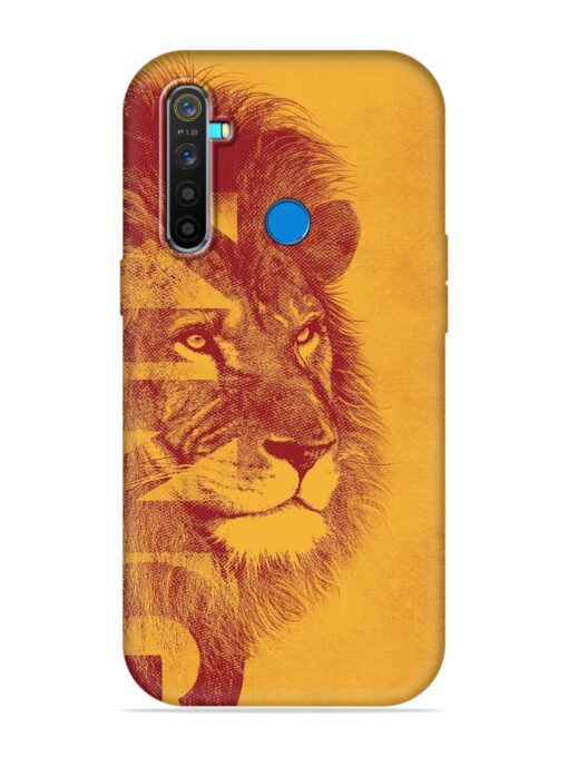 Gold Lion Crown Art Embossed Soft Silicone Case for Realme 5 Pro Zapvi