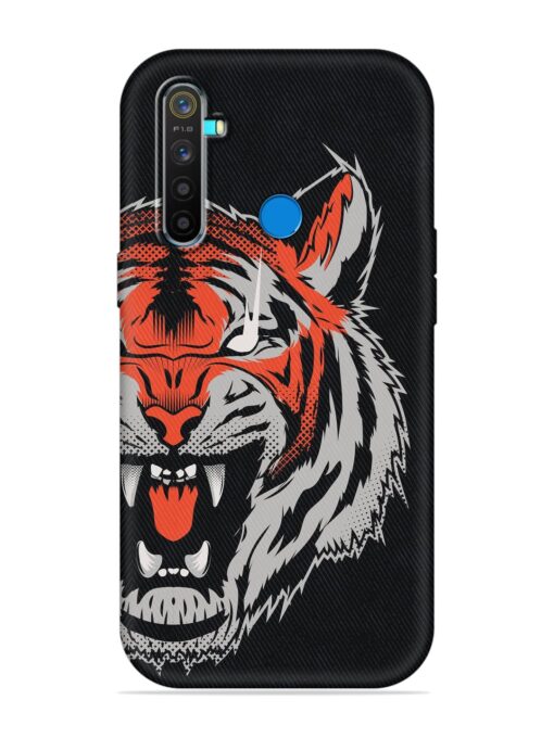 Tiger Aggression Embossed Soft Silicone Case for Realme 5 Pro Zapvi