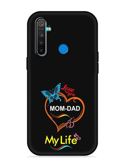 Love You Mom Dad Embossed Soft Silicone Case for Realme 5 Pro Zapvi