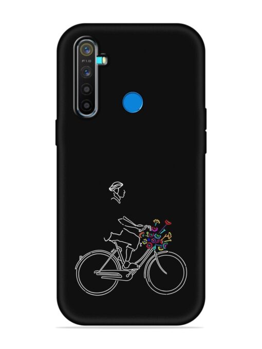 Minimalist Cycle Art Embossed Soft Silicone Case for Realme 5 Pro Zapvi