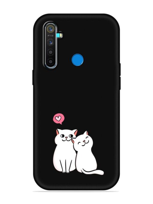 Cute Loving Cats Embossed Soft Silicone Case for Realme 5 Pro Zapvi