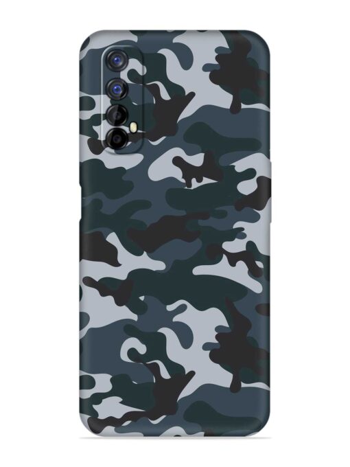 Dark Blue Army Military Art Embossed Soft Silicone Case for Realme 7 Zapvi