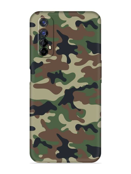 Army Military Camouflage Dark Green Embossed Soft Silicone Case for Realme 7 Zapvi