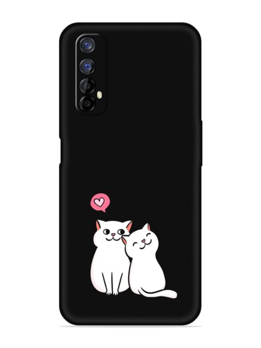 Cute Loving Cats Embossed Soft Silicone Case for Realme 7 Zapvi