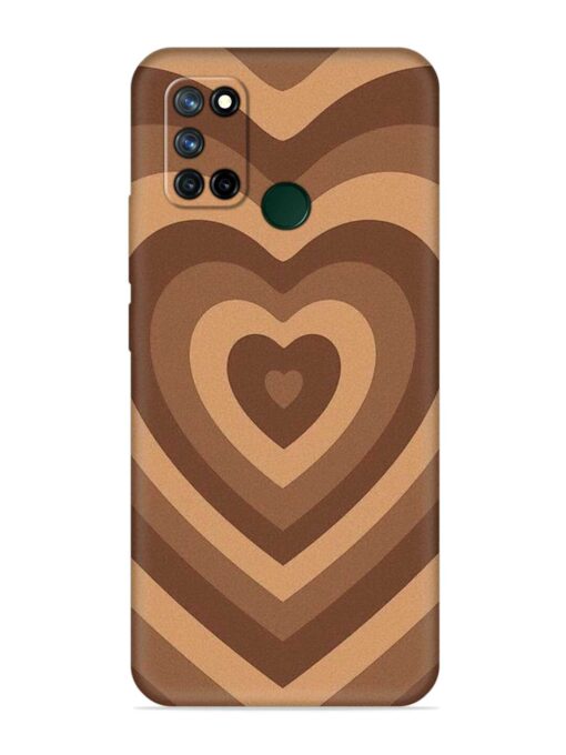 Brown Heart Embossed Soft Silicone Case for Realme 7I Zapvi