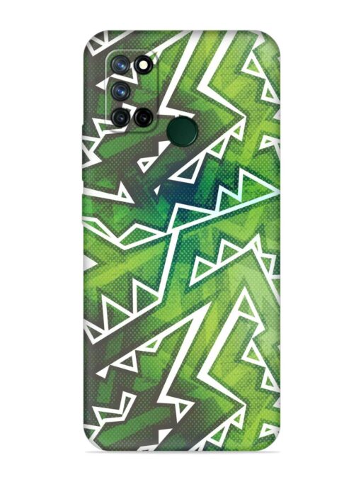 Green Graffiti Seamless Embossed Soft Silicone Case for Realme 7I Zapvi