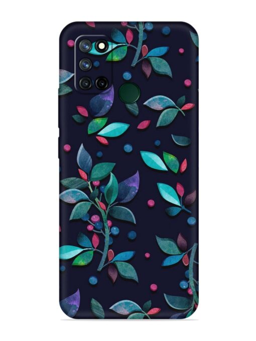 Decorative Watercolor Flower Embossed Soft Silicone Case for Realme 7I Zapvi