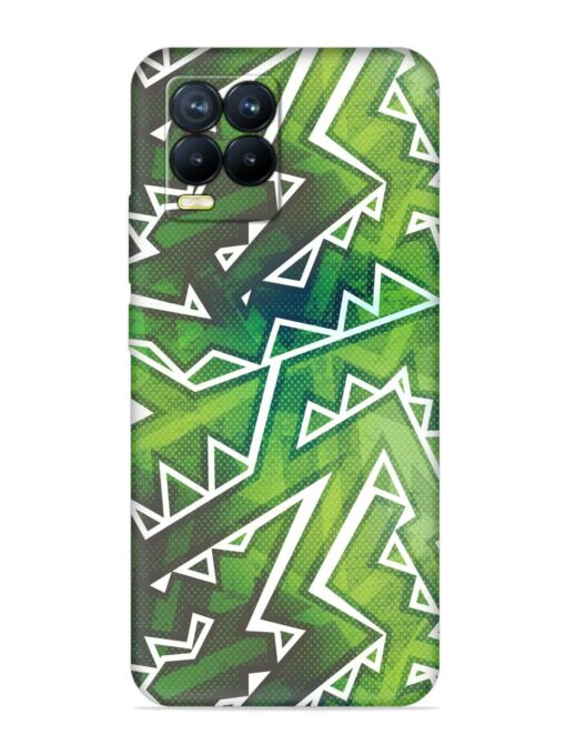 Green Graffiti Seamless Embossed Soft Silicone Case for Realme 8 Pro Zapvi