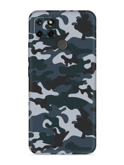 Dark Blue Army Military Art Embossed Soft Silicone Case for Realme C12 Zapvi