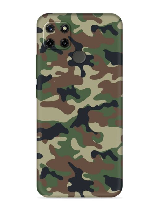 Army Military Camouflage Dark Green Embossed Soft Silicone Case for Realme C12 Zapvi