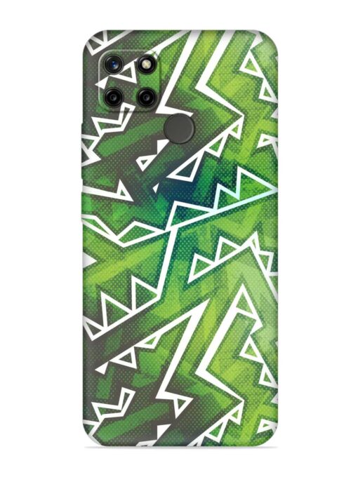 Green Graffiti Seamless Embossed Soft Silicone Case for Realme C12 Zapvi