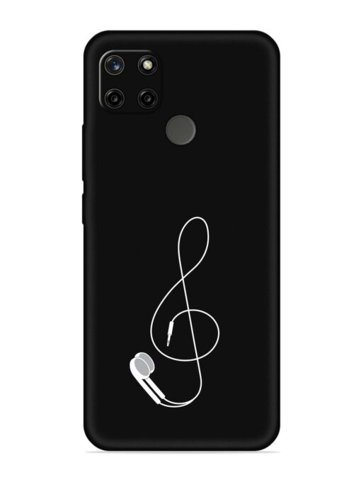 Music Earphone Vector Embossed Soft Silicone Case for Realme C12 Zapvi