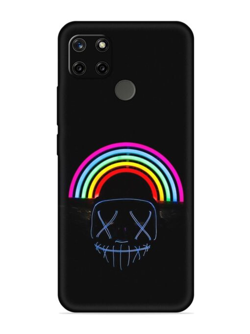 Mask Rainbow Embossed Soft Silicone Case for Realme C12 Zapvi