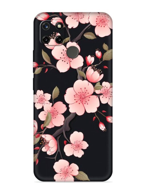 Cherry Blossom Embossed Soft Silicone Case for Realme C12 Zapvi