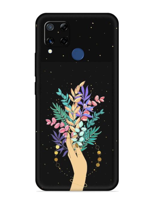 Flower On Hand Embossed Soft Silicone Case for Realme C15 Zapvi