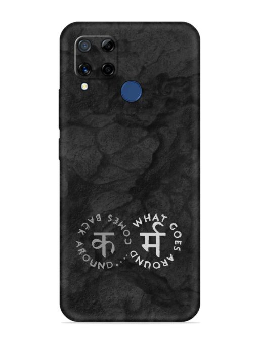 Karma Hindi Word Embossed Soft Silicone Case for Realme C15 Zapvi