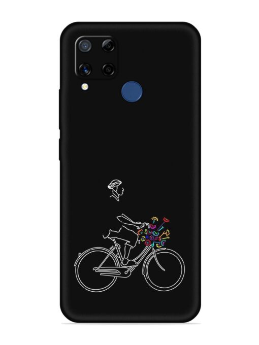 Minimalist Cycle Art Embossed Soft Silicone Case for Realme C15 Zapvi