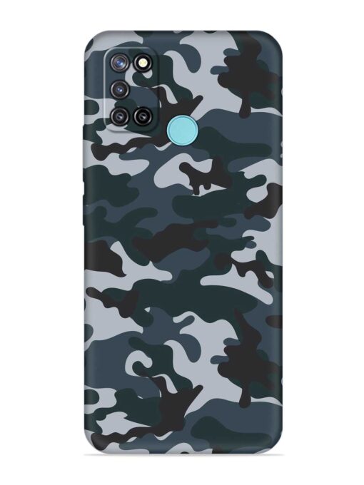 Dark Blue Army Military Art Embossed Soft Silicone Case for Realme C17 Zapvi