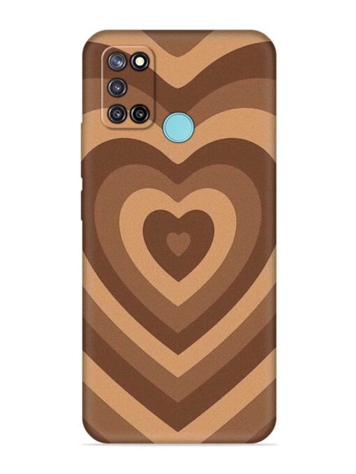 Brown Heart Embossed Soft Silicone Case for Realme C17 Zapvi