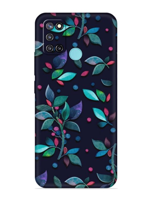 Decorative Watercolor Flower Embossed Soft Silicone Case for Realme C17 Zapvi