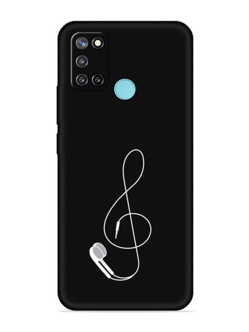 Music Earphone Vector Embossed Soft Silicone Case for Realme C17 Zapvi