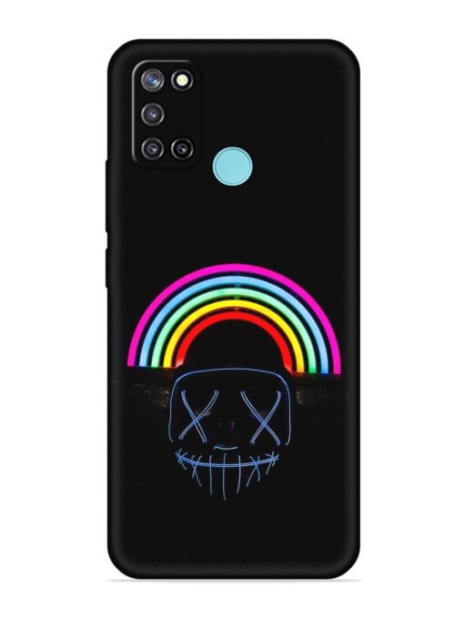 Mask Rainbow Embossed Soft Silicone Case for Realme C17 Zapvi