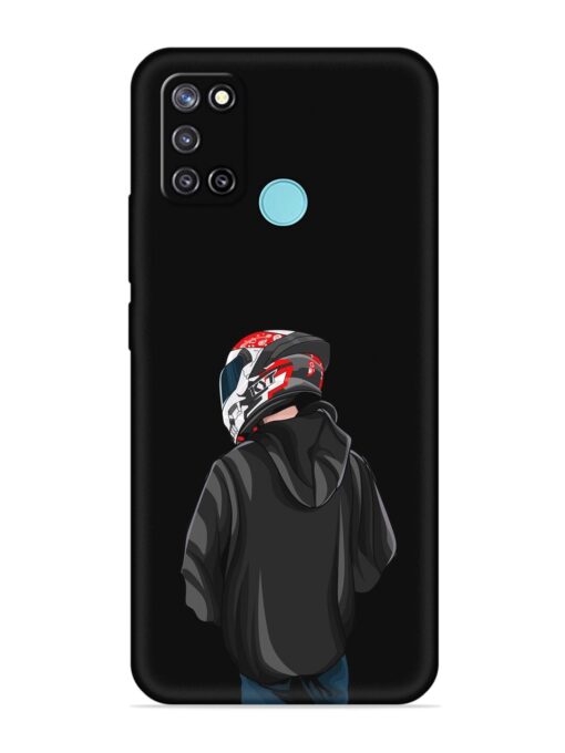 Motorcycle Rider Embossed Soft Silicone Case for Realme C17 Zapvi