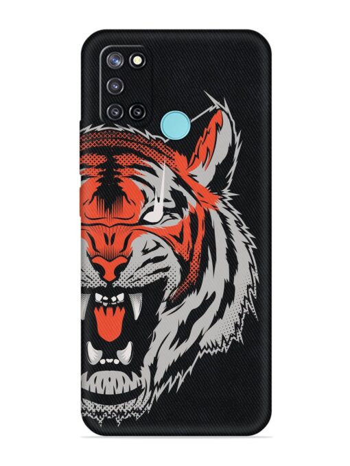 Tiger Aggression Embossed Soft Silicone Case for Realme C17 Zapvi