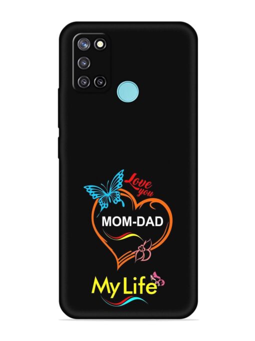 Love You Mom Dad Embossed Soft Silicone Case for Realme C17 Zapvi