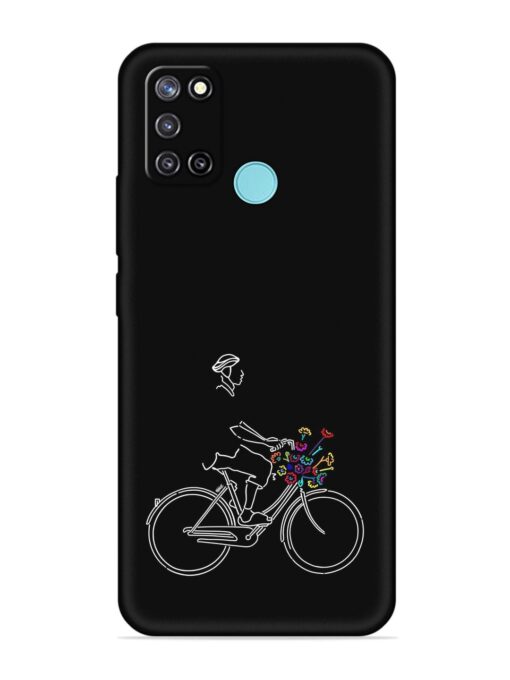 Minimalist Cycle Art Embossed Soft Silicone Case for Realme C17 Zapvi