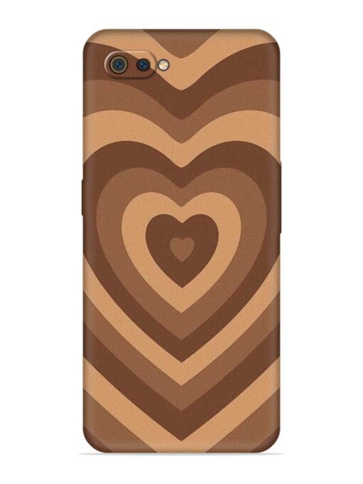 Brown Heart Embossed Soft Silicone Case for Realme C2 Zapvi