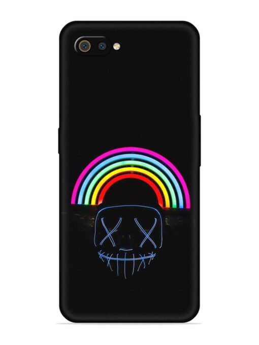 Mask Rainbow Embossed Soft Silicone Case for Realme C2 Zapvi