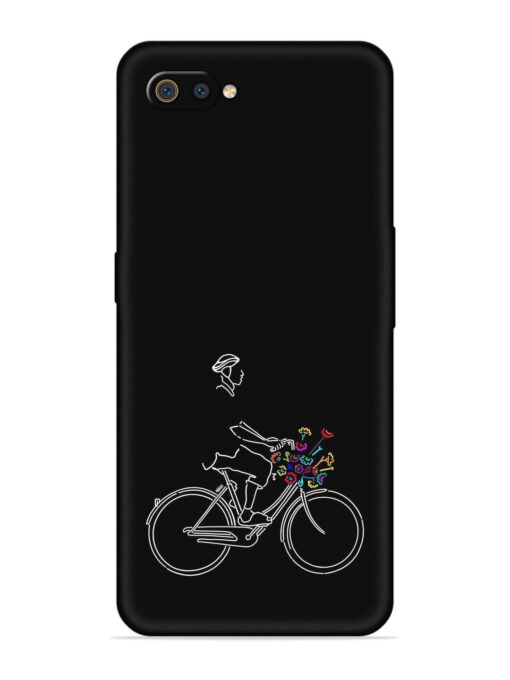 Minimalist Cycle Art Embossed Soft Silicone Case for Realme C2 Zapvi