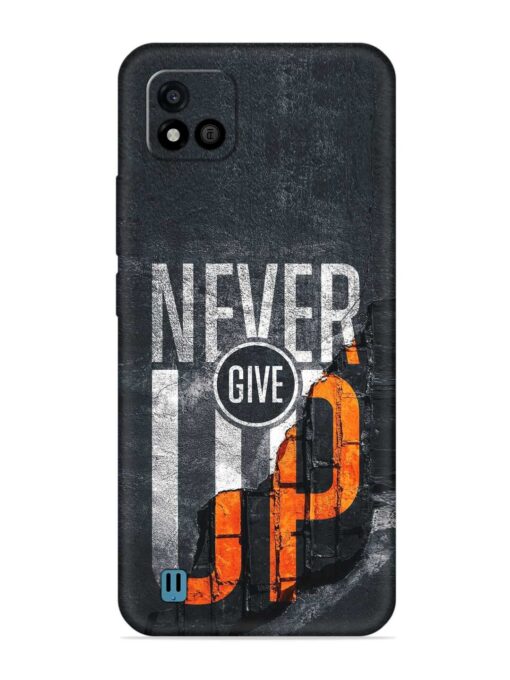 Never Give Up Embossed Soft Silicone Case for Realme C20 Zapvi