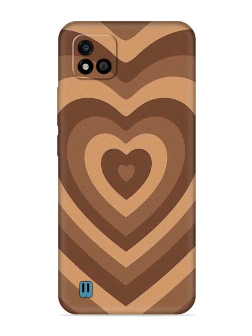 Brown Heart Embossed Soft Silicone Case for Realme C20 Zapvi