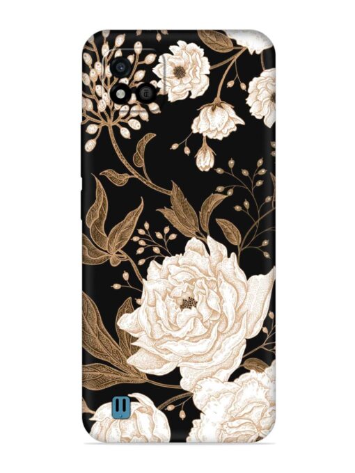 Peonies Roses Floral Embossed Soft Silicone Case for Realme C20 Zapvi