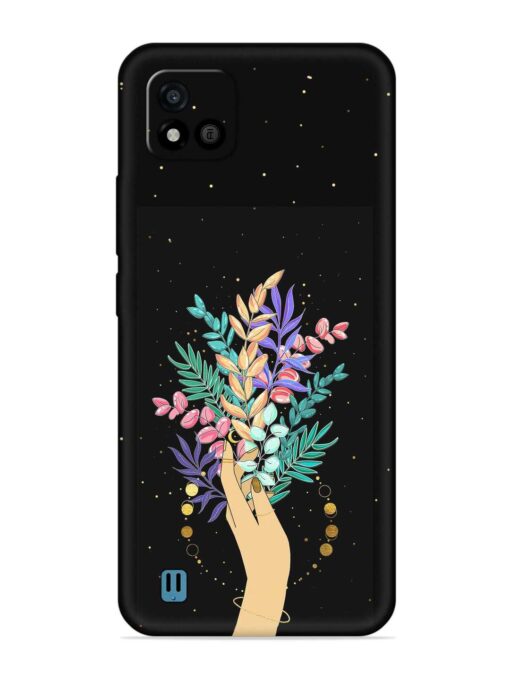 Flower On Hand Embossed Soft Silicone Case for Realme C20 Zapvi