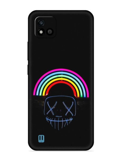 Mask Rainbow Embossed Soft Silicone Case for Realme C20 Zapvi